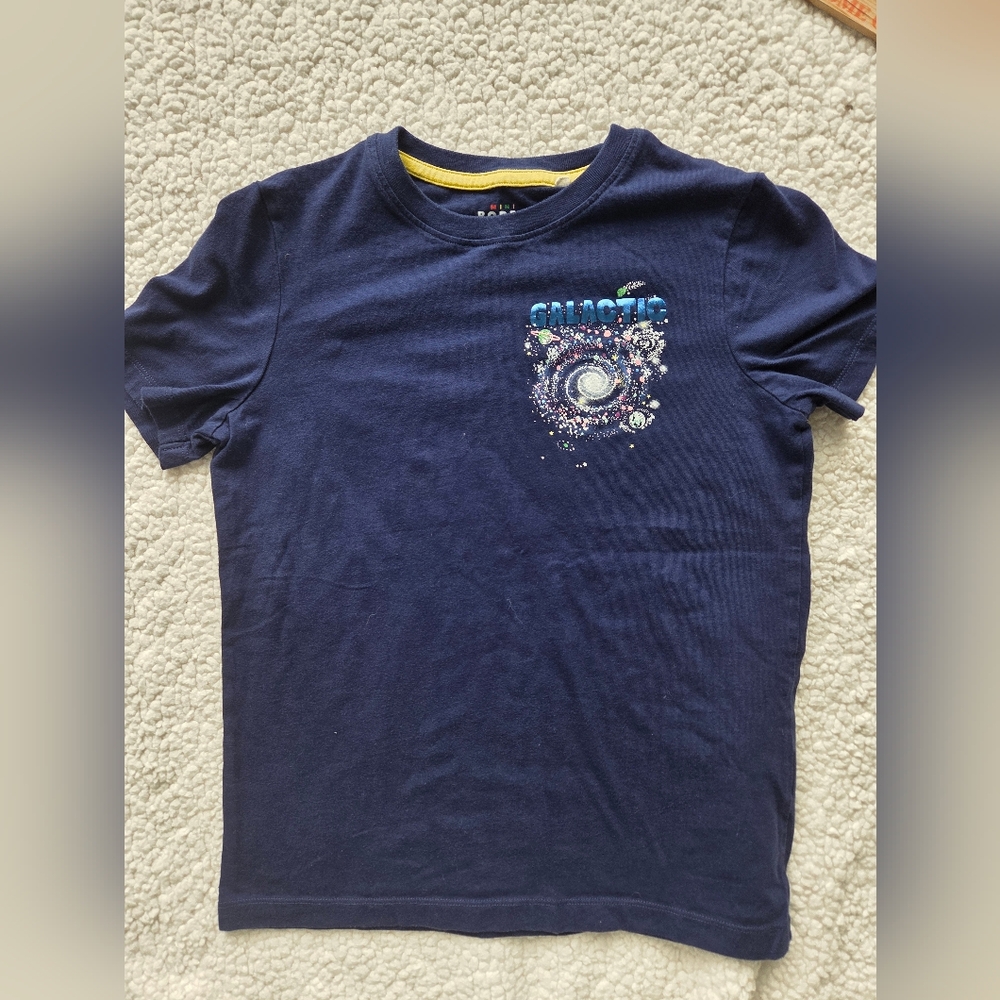 Mini Boden Navy Blue Kids Galaxy T-Shirt